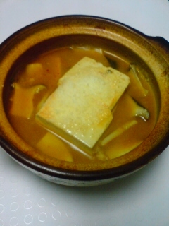 キムチと味噌の豆腐鍋