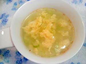 ネギと卵の中華風スープ