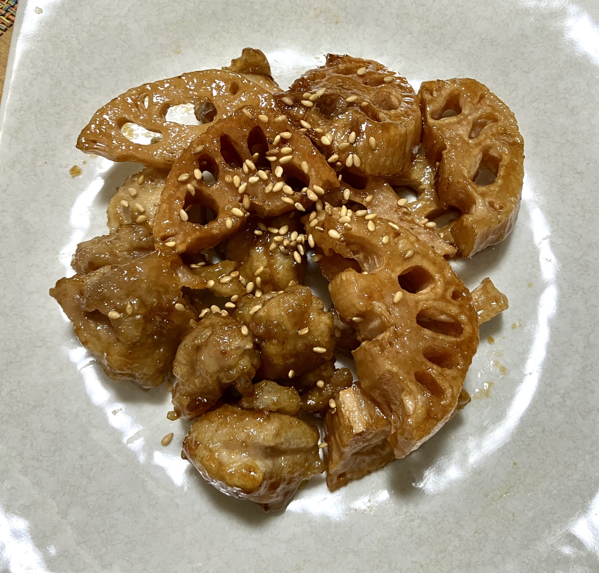鶏肉と蓮根の甘辛煮