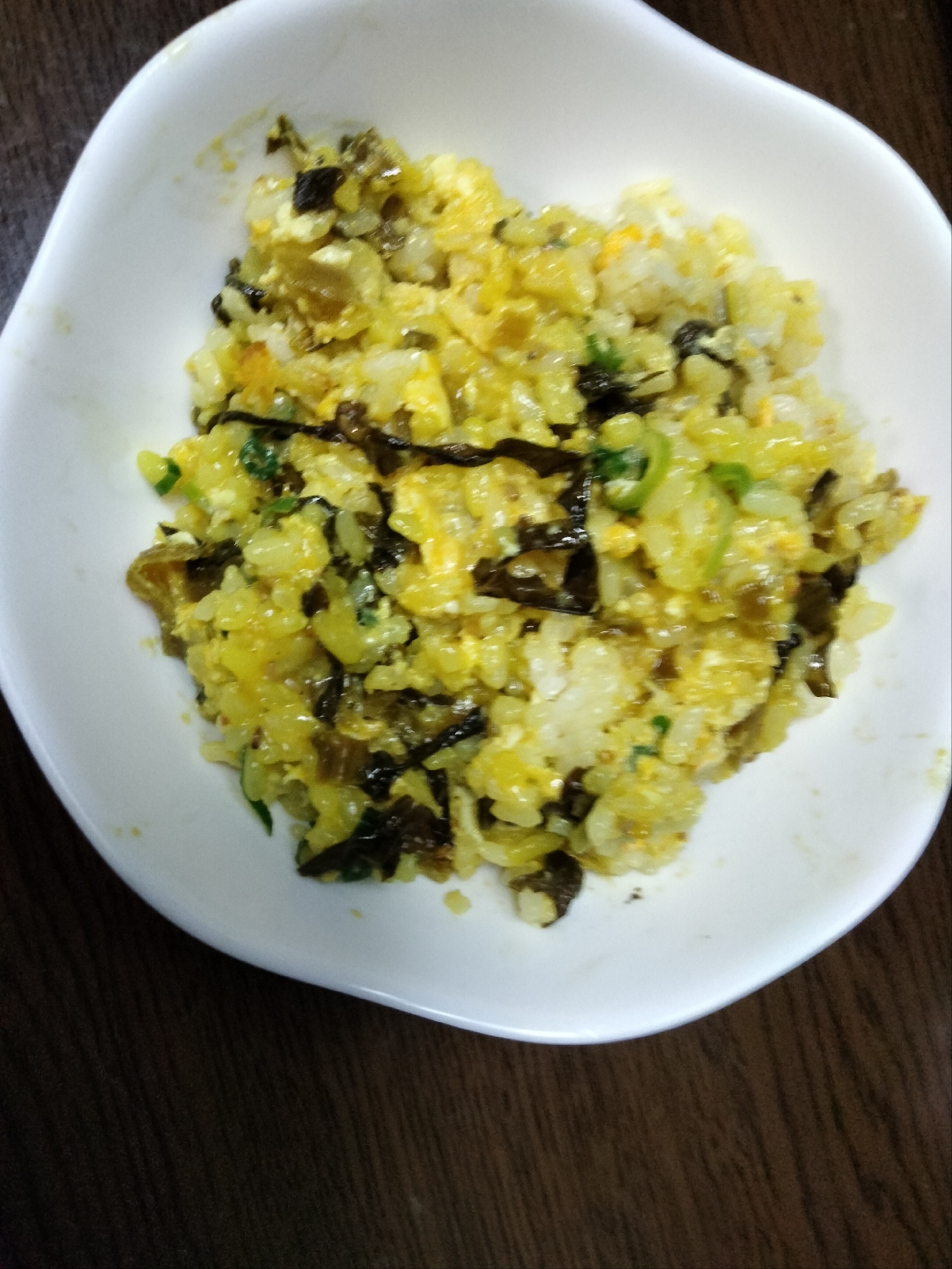 マヨ味高菜ねぎチャーハン
