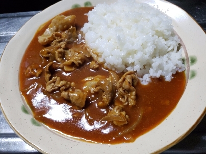 豚こま肉で完熟トマトのハヤシライスソース