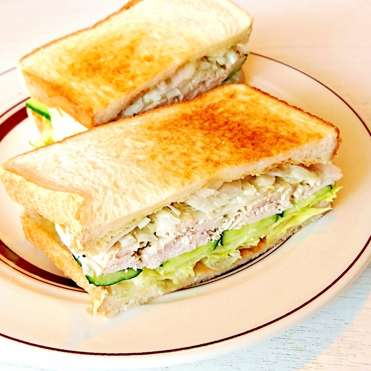 サラダチキンサンド バジルソース レシピ 作り方 By メリッコ 楽天レシピ サラダチキンサンド バジルソース レシピ 作り方 By メリッコ 楽天レシピ