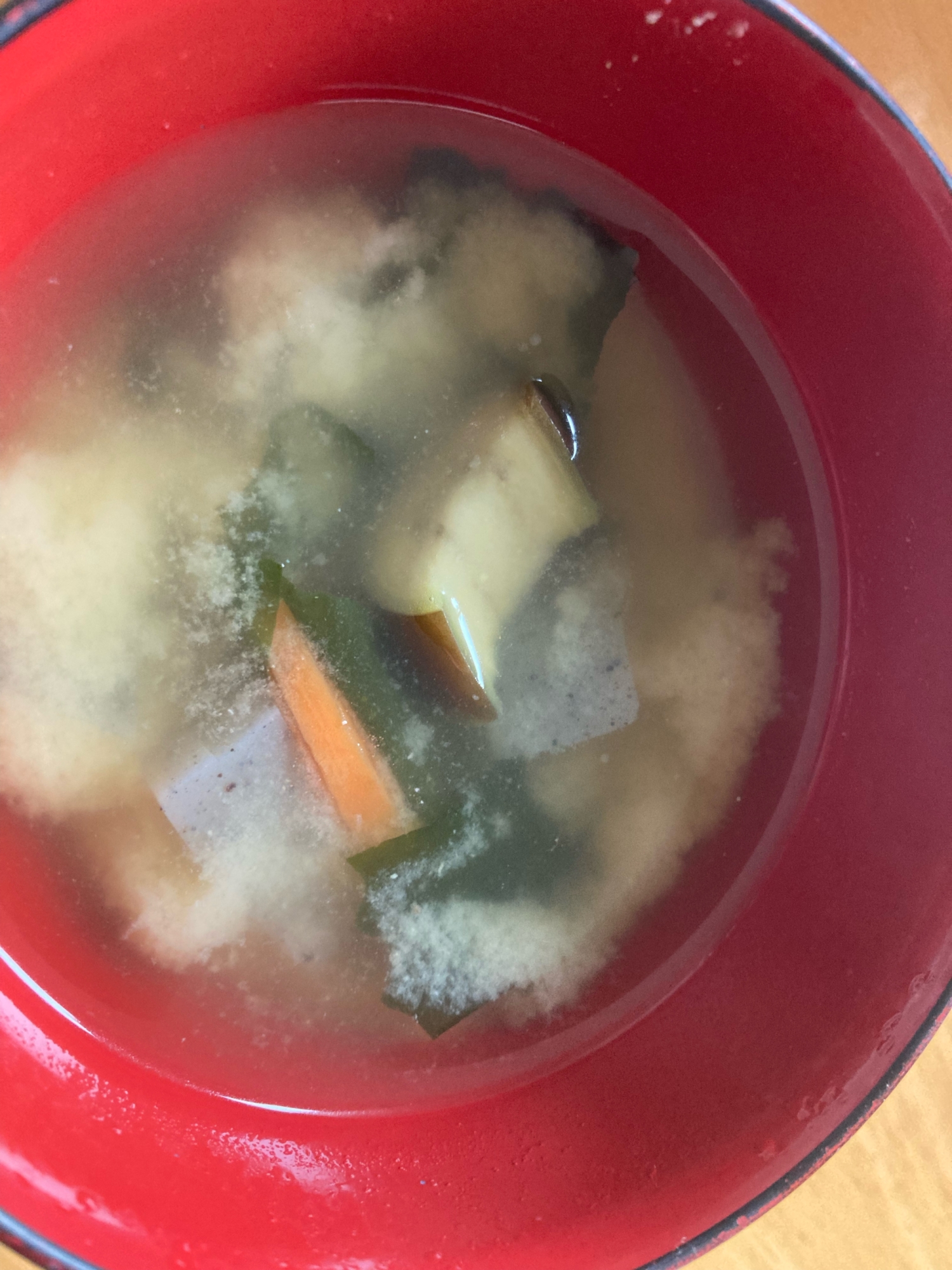 なすとこんにゃく味噌汁
