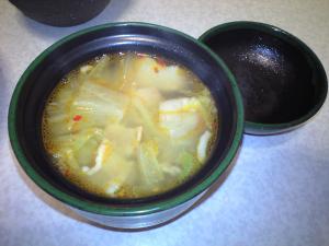 豚肉と白菜のピリ辛スープ