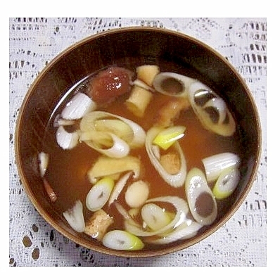 しいたけと長ネギの味噌汁