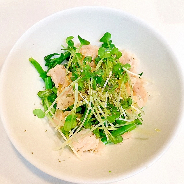 アスパラ菜とチキンの☆イタリアンサラダ