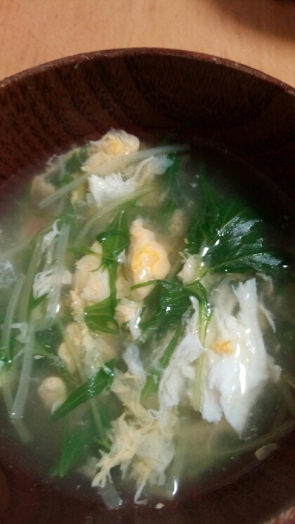もう1品　水菜と卵の中華スープ