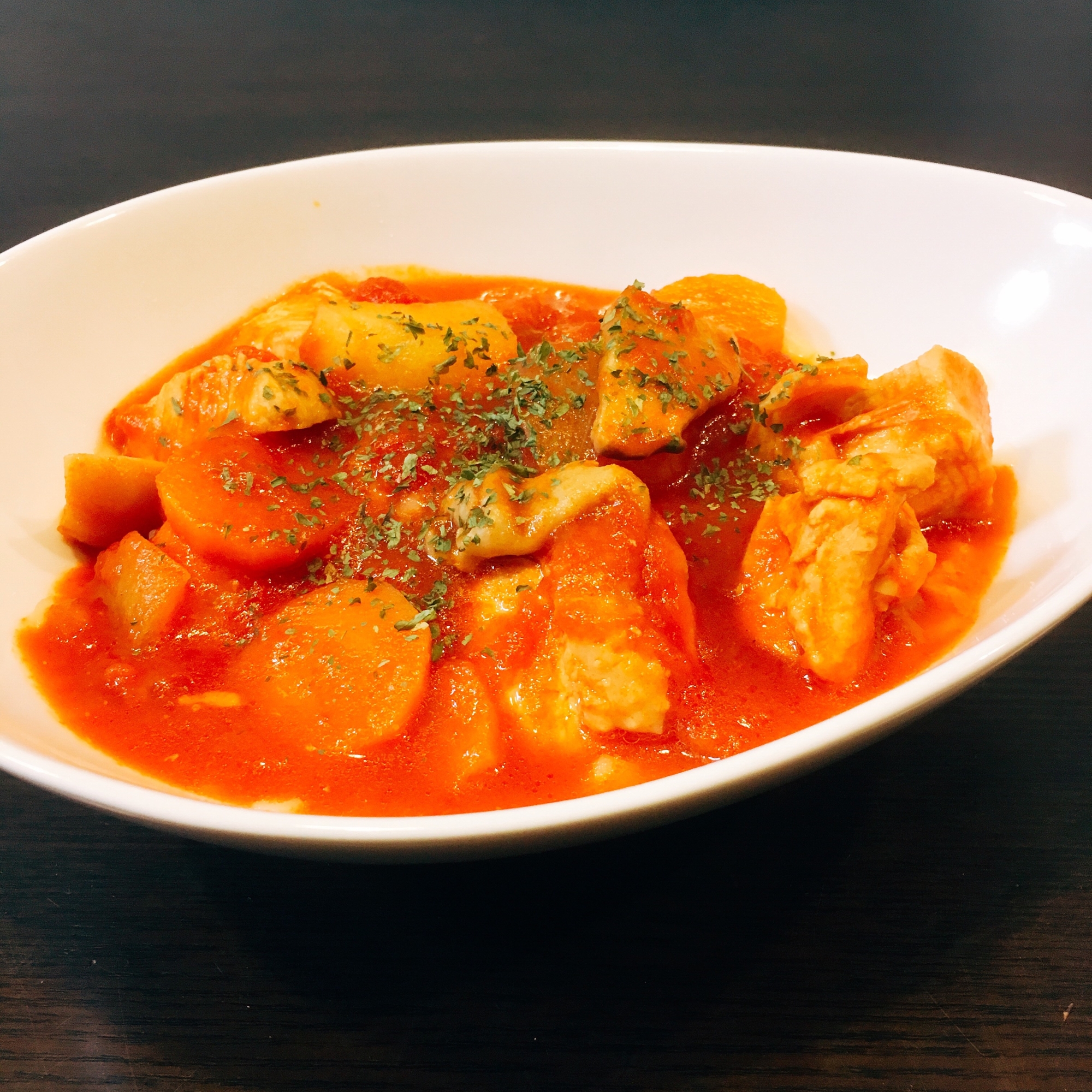 炊飯器で楽々 鶏肉のトマト煮込み レシピ 作り方 By たま365 楽天レシピ