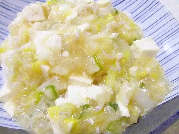 ＊しらすと豆腐と白菜の中華あんかけ丼＊