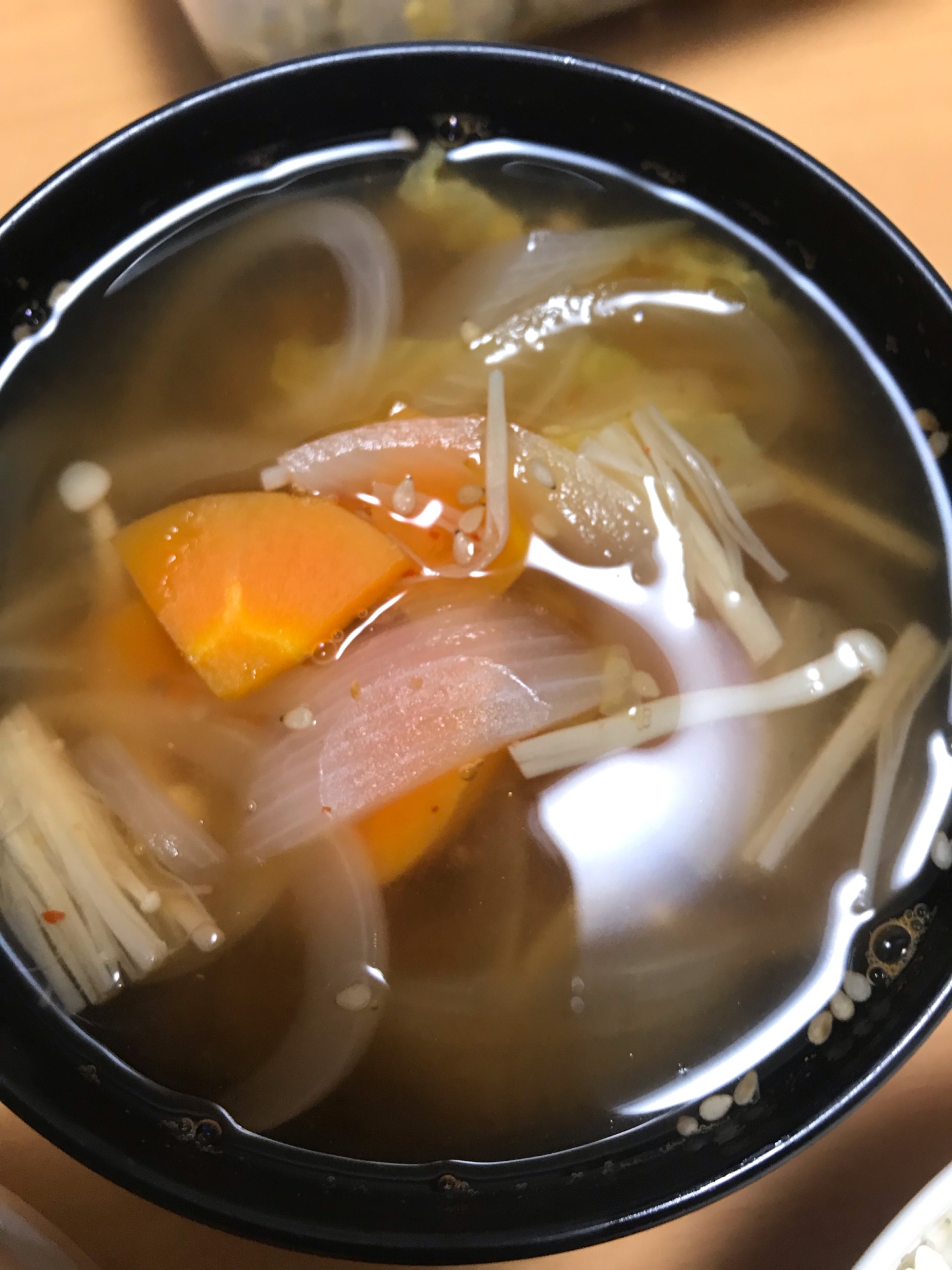 白菜入り豆板醤スープ