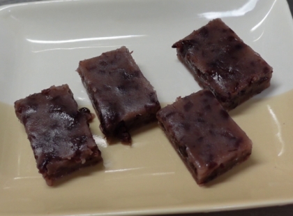 電子レンジで(^^)子供が喜ぶ粒あんのういろう♪