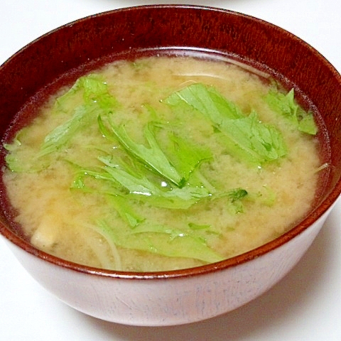 きっちり2人前 水菜と薄揚げのお味噌汁