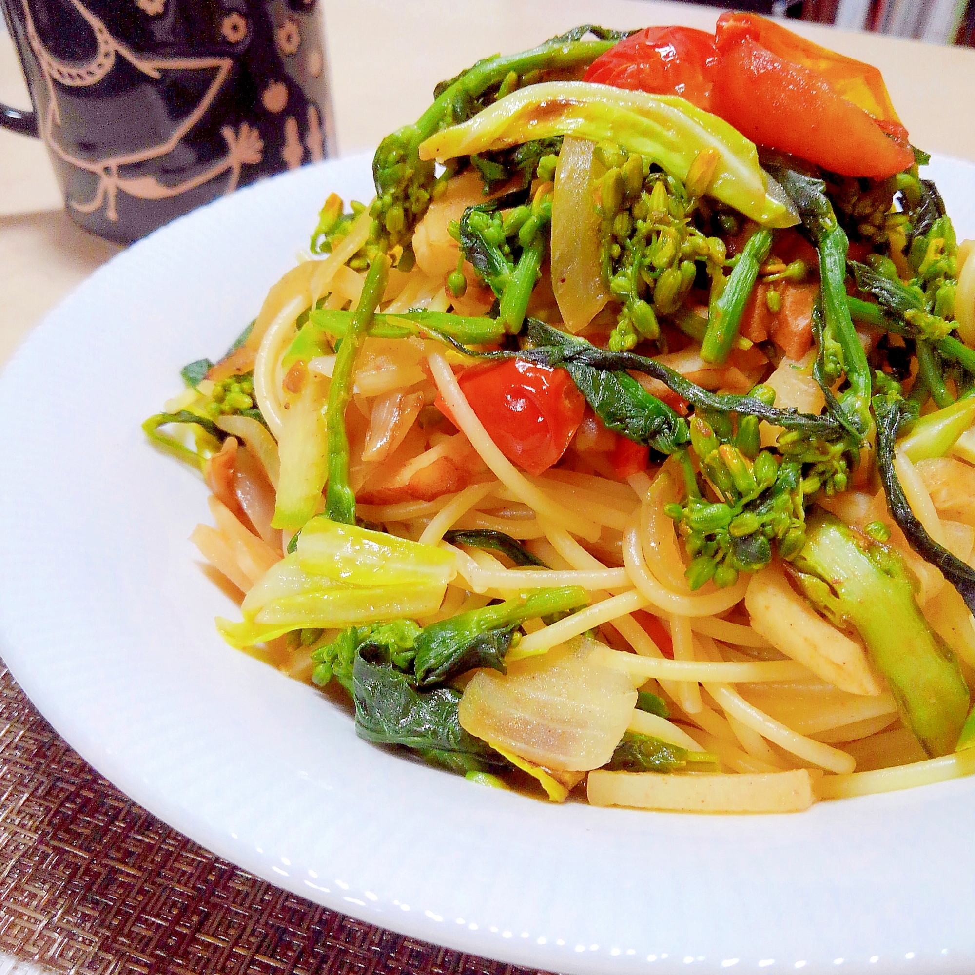 野菜沢山!栄養満点ペペロンチーノ♪