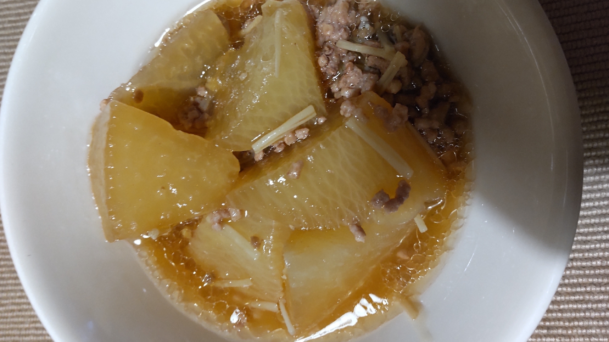 大根挽肉煮