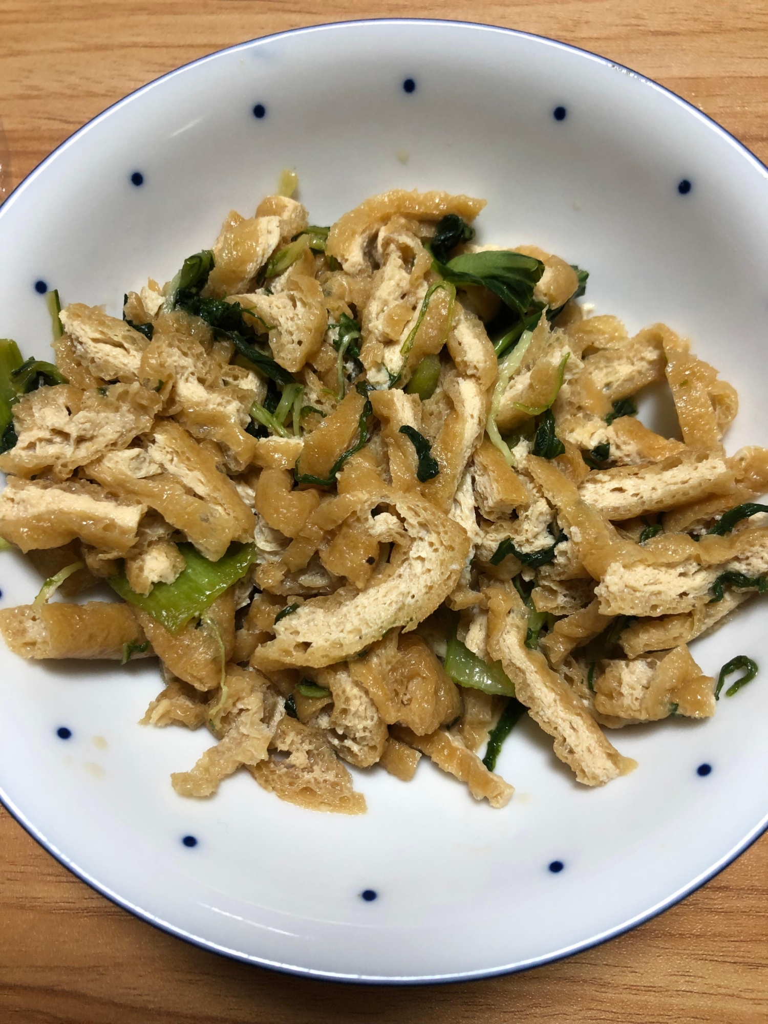 作り置きにもなる青梗菜と油揚げの煮びたし