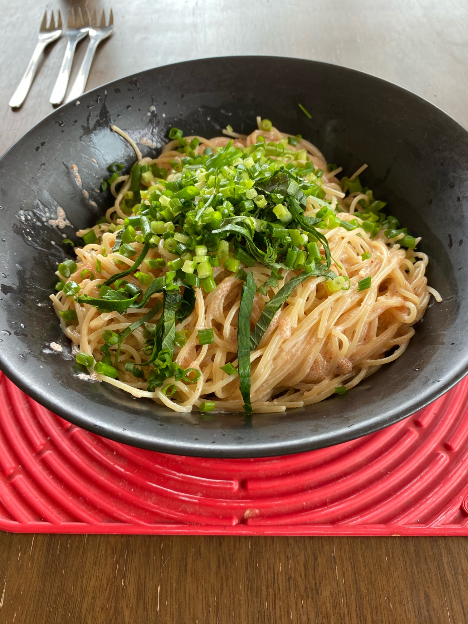 混ぜるだけ！明太子クリームスパゲティ