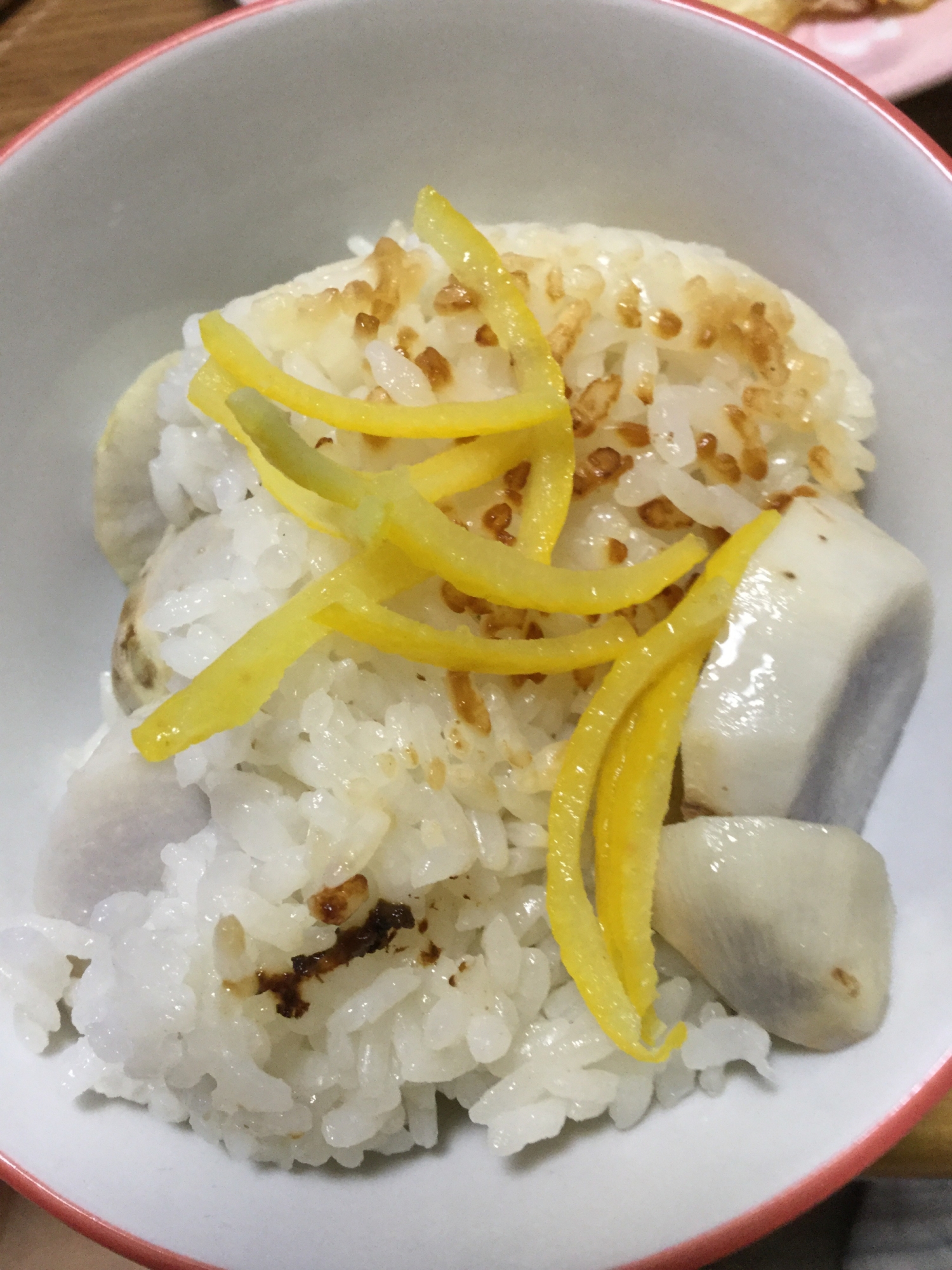土鍋で⭐️里芋ご飯 柚子の香り