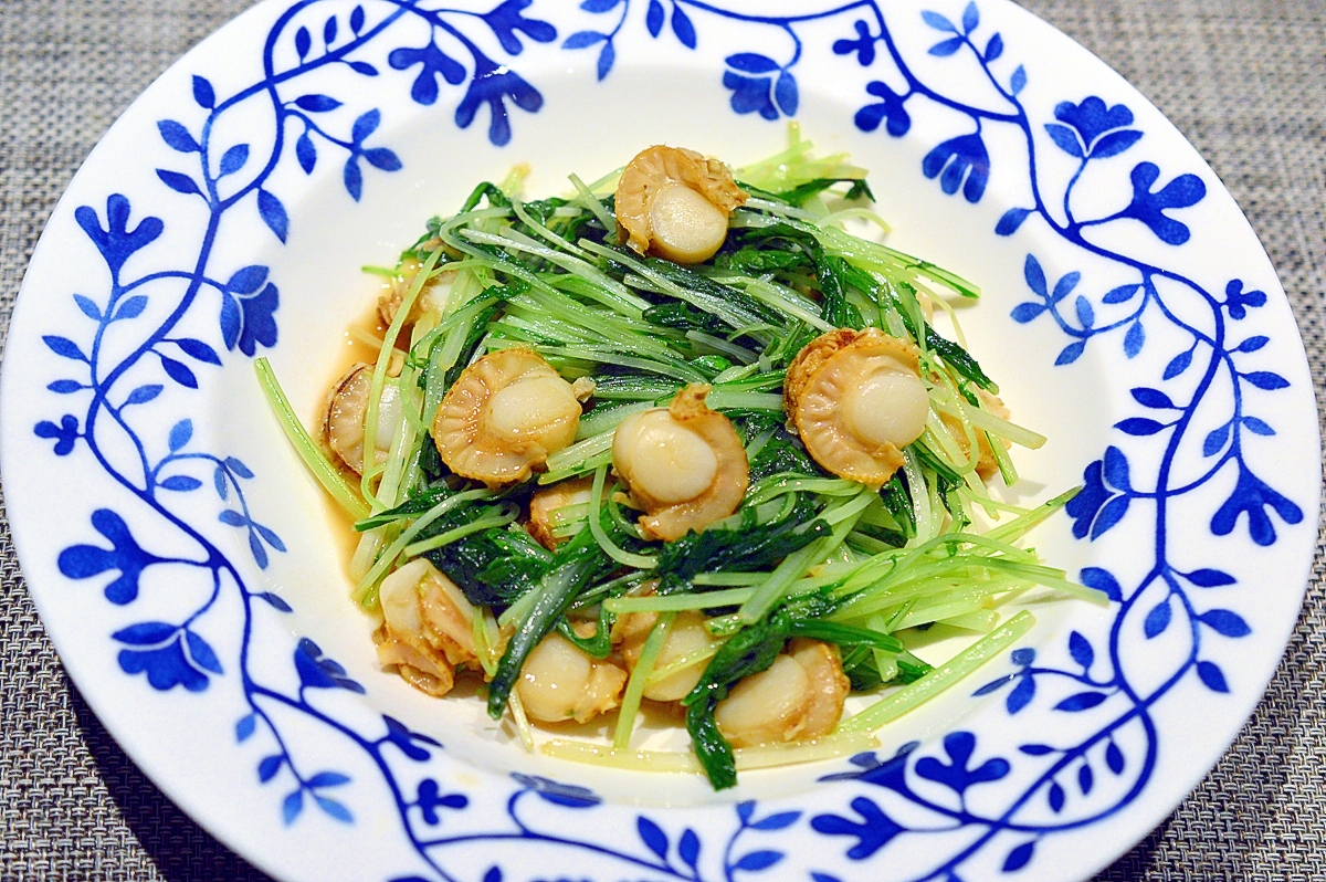 簡単 ベビーホタテと水菜の バターポン炒め レシピ 作り方 By まめもにお 楽天レシピ