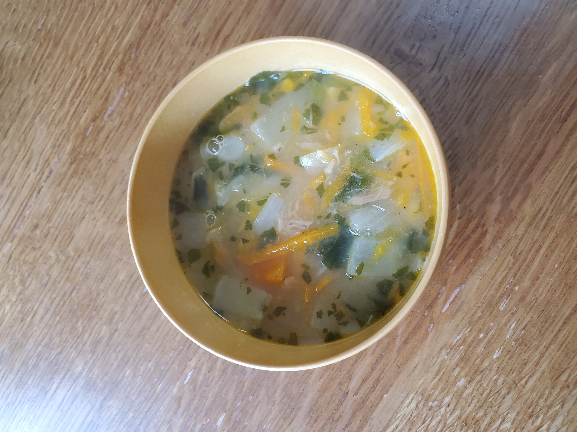 玉ねぎとチンゲン菜と人参のツナ味噌汁 レシピ 作り方 By 4045g 楽天レシピ