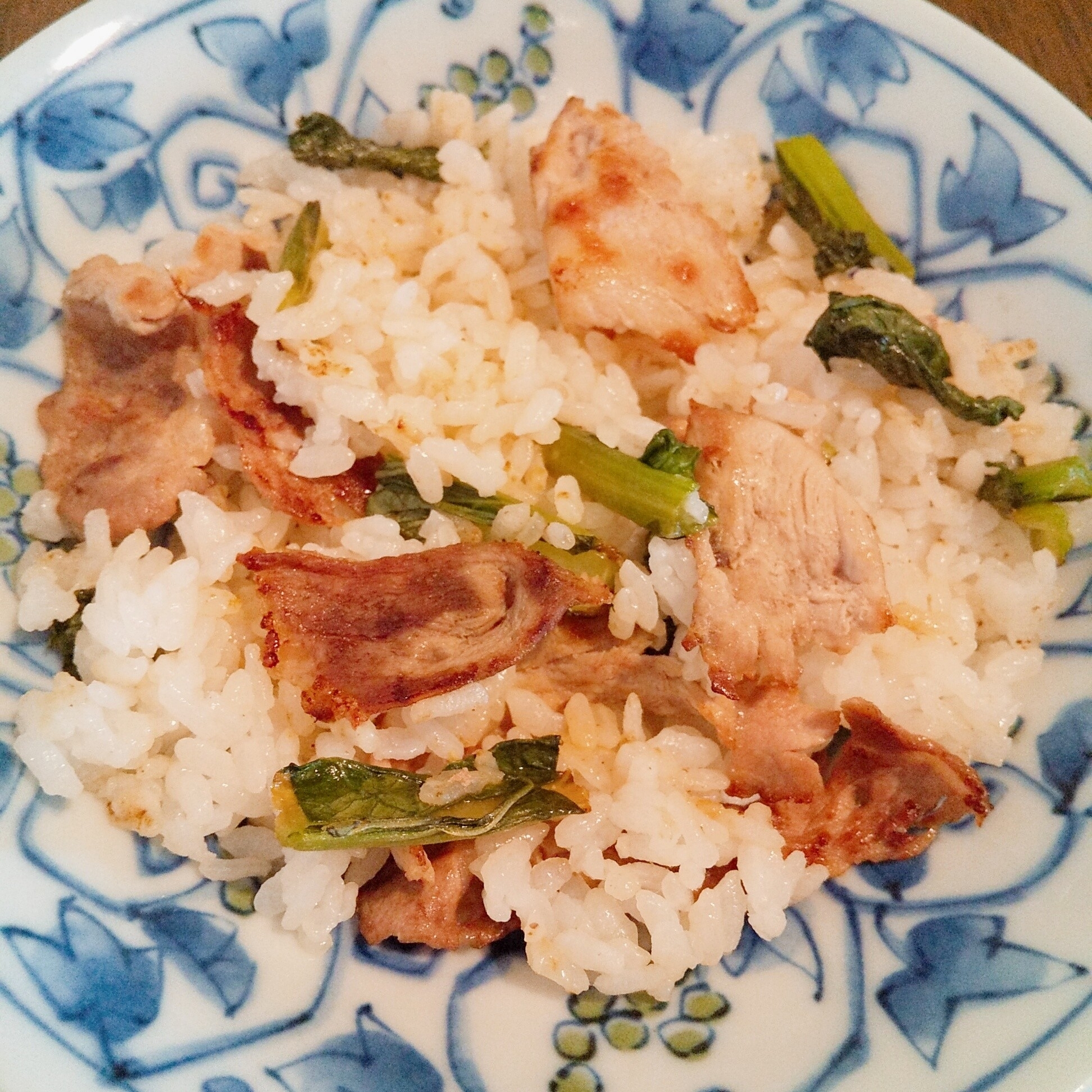 豚肉と小松菜のチャーハン