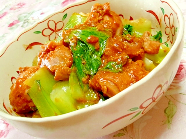 醤油麹ｄｅ❤鶏もも肉と青梗菜のふんわりカレー炒め❤