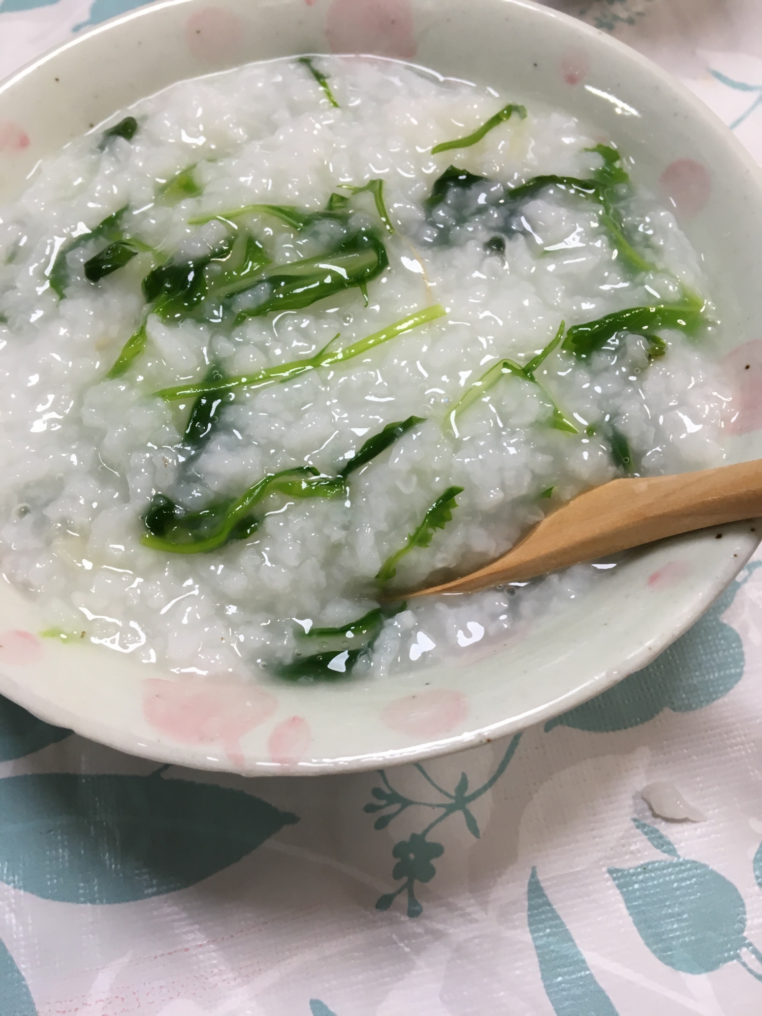 七草がゆセット＋水菜で☆七草がゆ(*^^*)