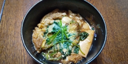 チャーシューのタレで味付けも簡単でした！
絹豆腐が柔らかくて盛り付けの際、崩れてしまいましたが、美味しかったです！！