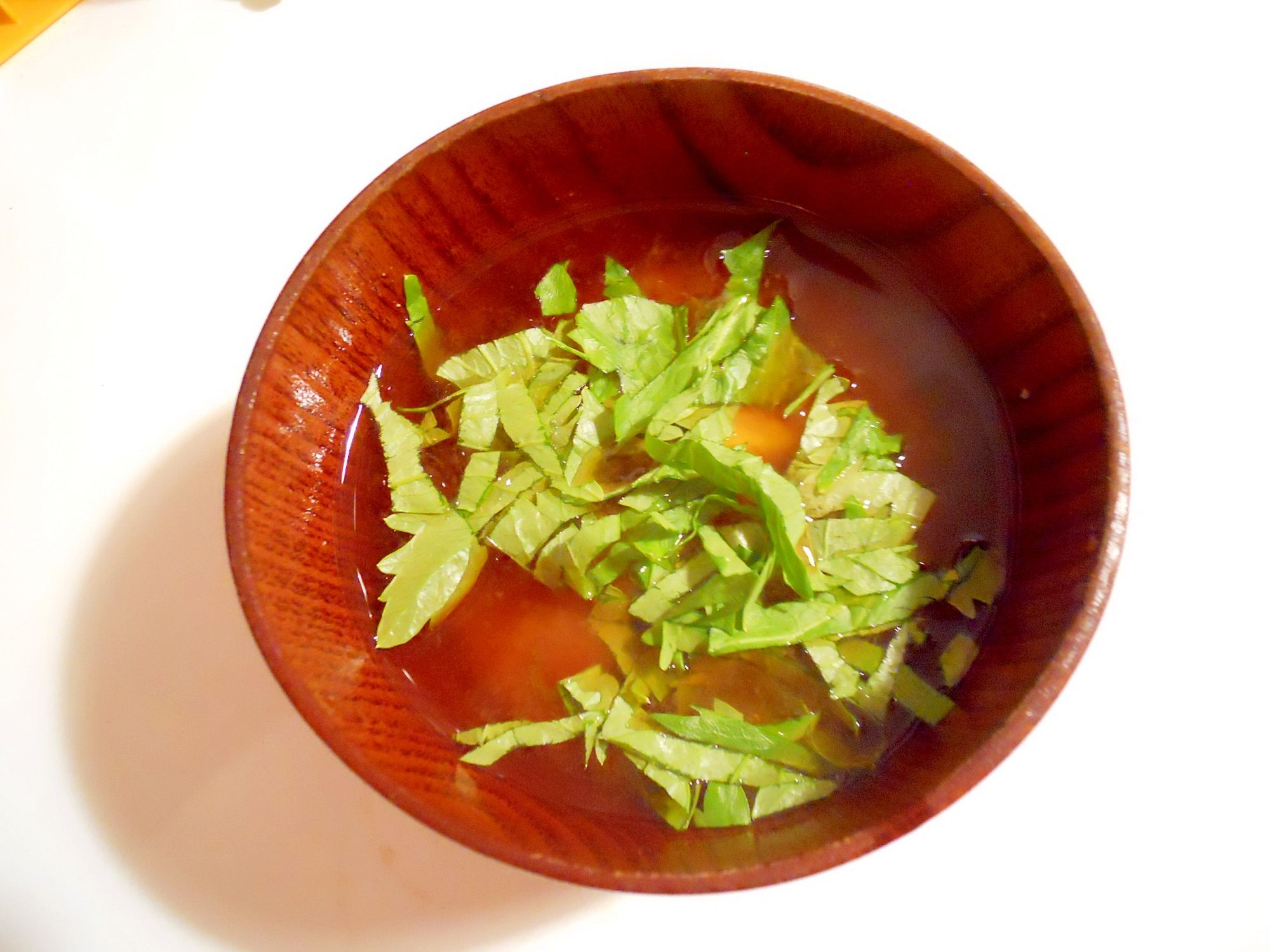 南瓜と人参　セロリの葉でお味噌汁