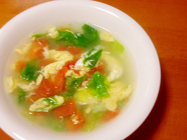 レタスとトマトの中華スープ レシピ 作り方 By かばぽん 楽天レシピ