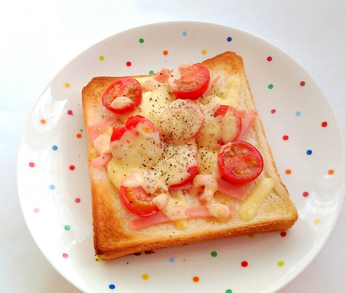 ミニトマトとハムのチーズトースト レシピ 作り方 By Happy Kitchen 楽天レシピ