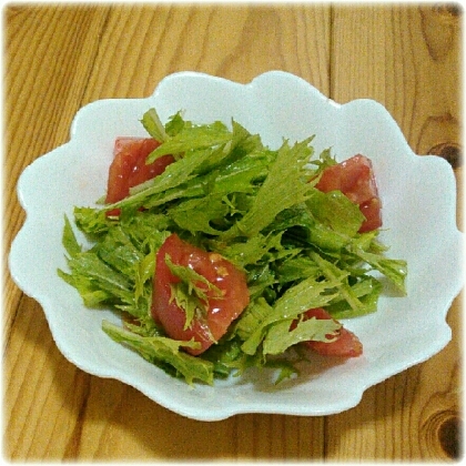 にんにく香る♪水菜とトマトのバルサミコ酢サラダ❤︎