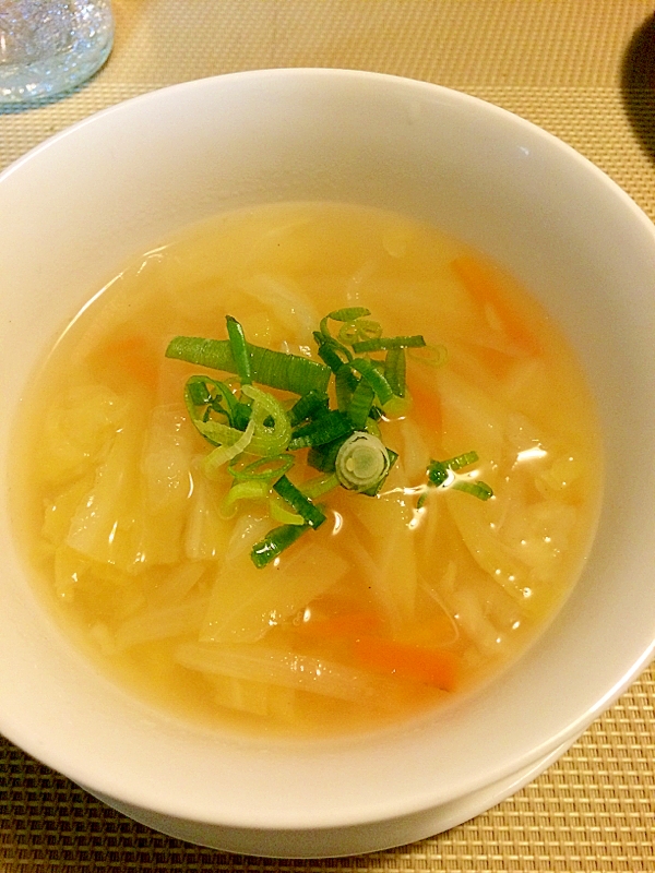 ゆで豚の煮汁で☆野菜たっぷりスープ