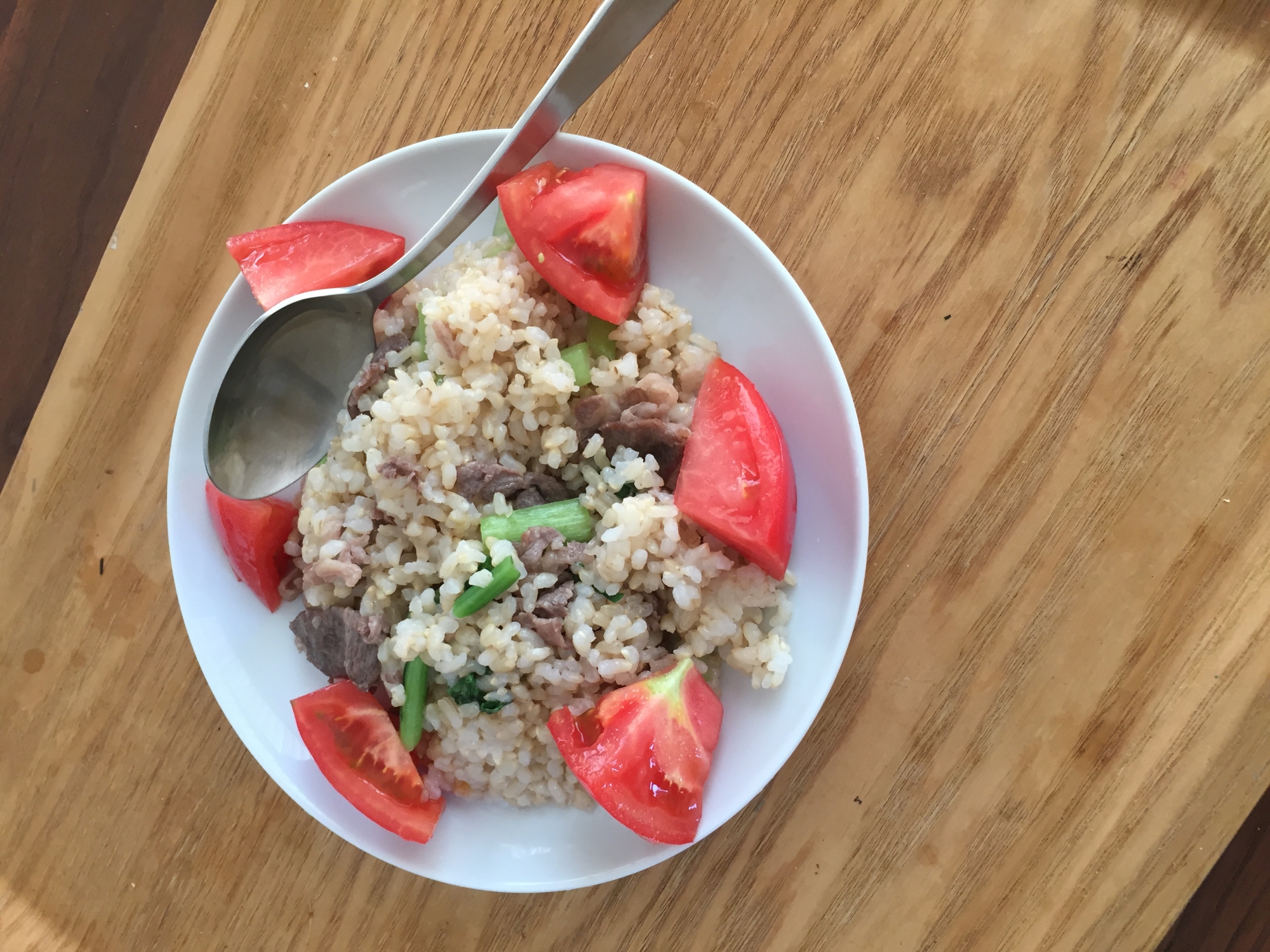 牛肉と小松菜チャーハン！