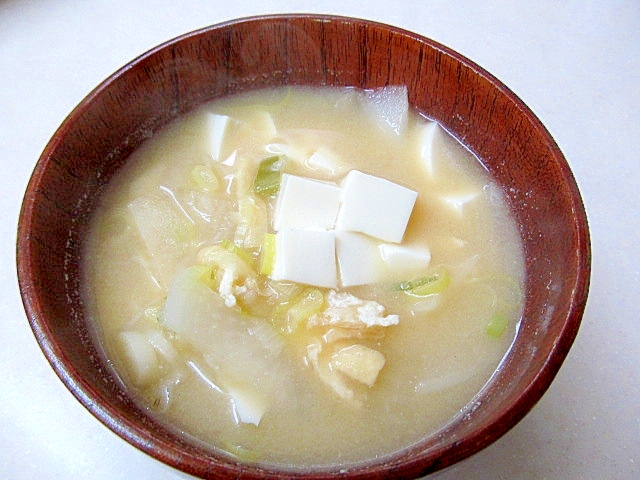 大根と豆腐 ねぎの味噌汁 レシピ 作り方 By ぶるぶるらぶ 楽天レシピ