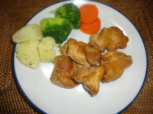 圧力鍋で簡単早い鶏もも肉のマーマレード煮