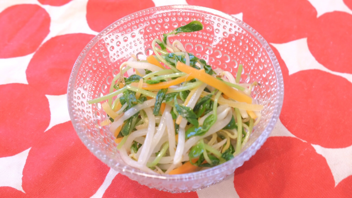 電子レンジで超簡単　三色ナムル