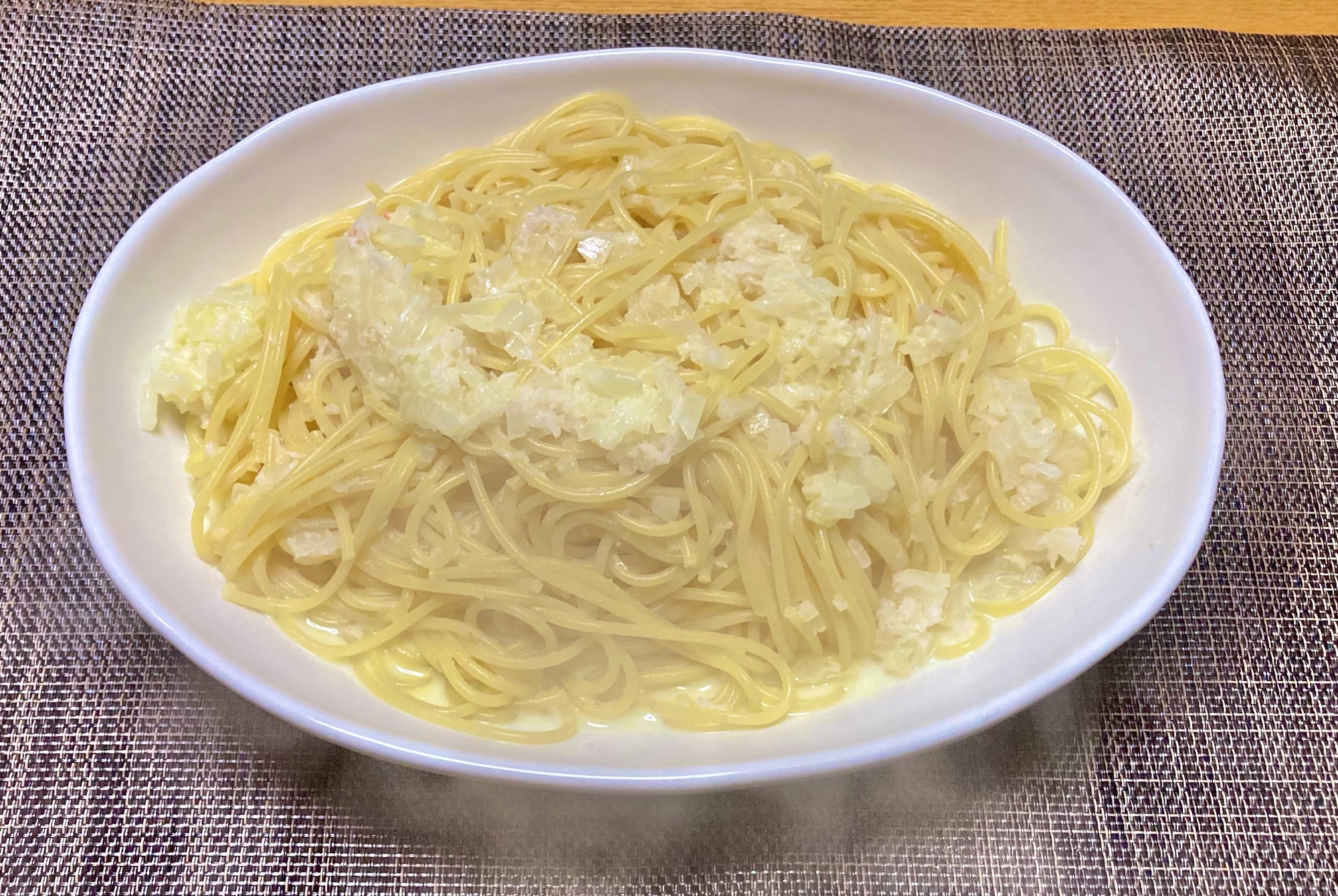 蟹缶でつくる、簡単かにクリームパスタ