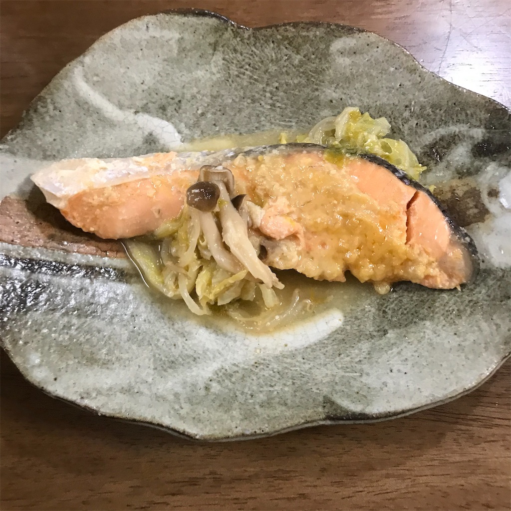 ホットクックで鮭と野菜の甘味噌煮(ホイル焼き風)