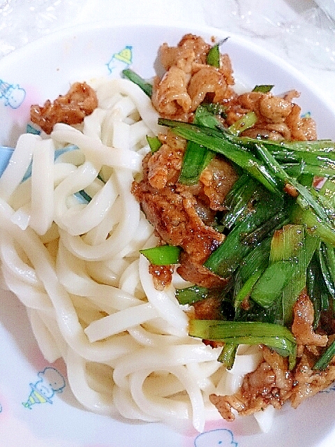 豚にら焼き肉だれうどん