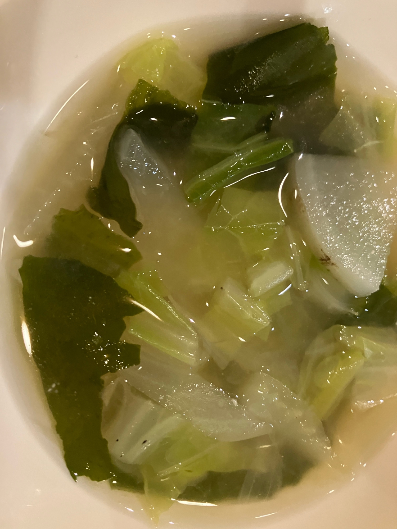 白菜と大根とわかめのスープ