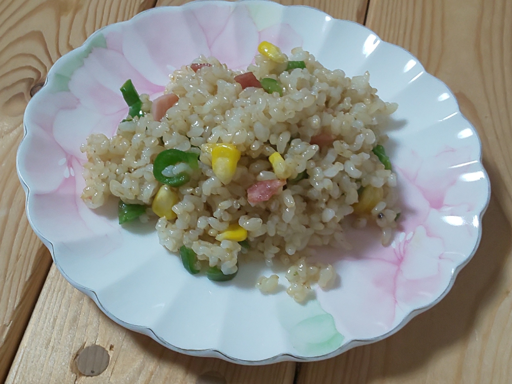 玄米ご飯のシンプルピラフ(^^♪