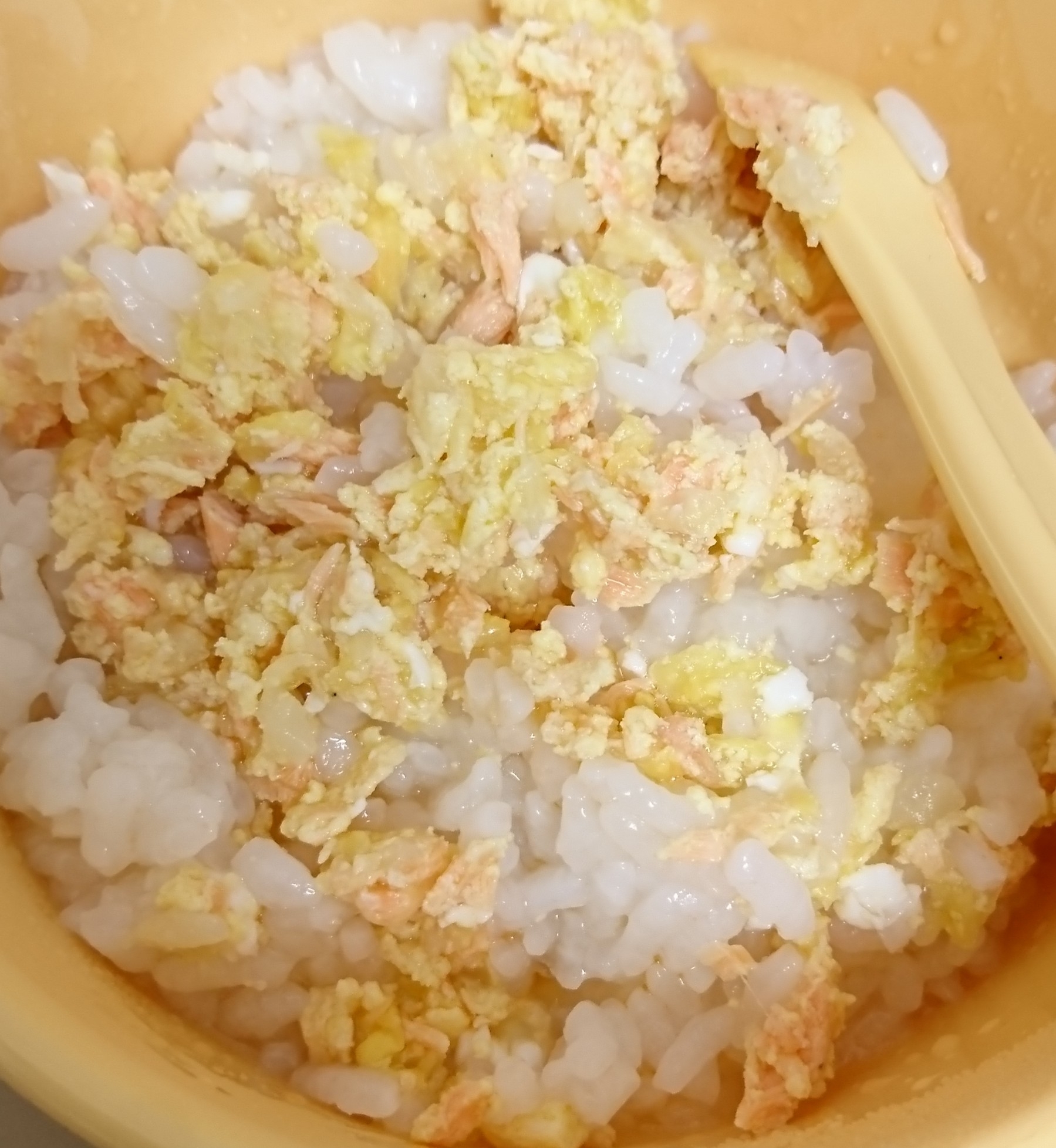 離乳食  鮭と白菜の玉子丼
