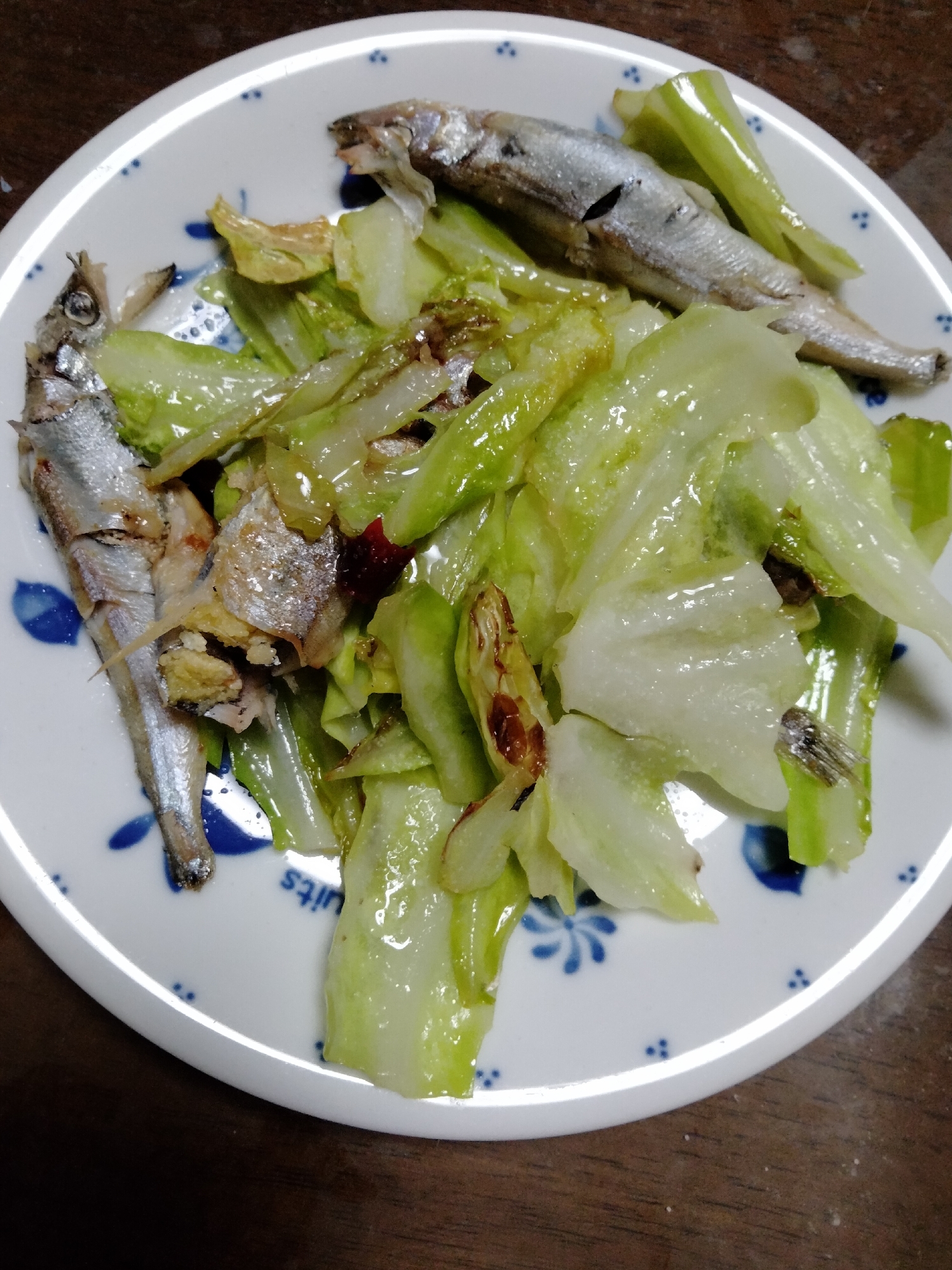 ししゃもとキャベツのペペロンチーノ