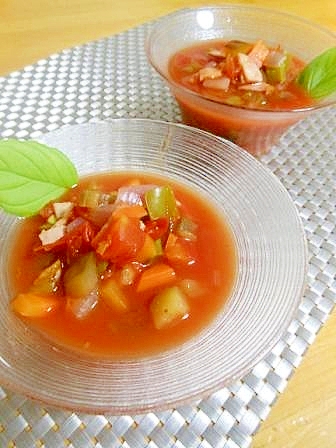 冷やしておいしい 夏野菜のスープ レシピ 作り方 By しゅんたい丸 楽天レシピ