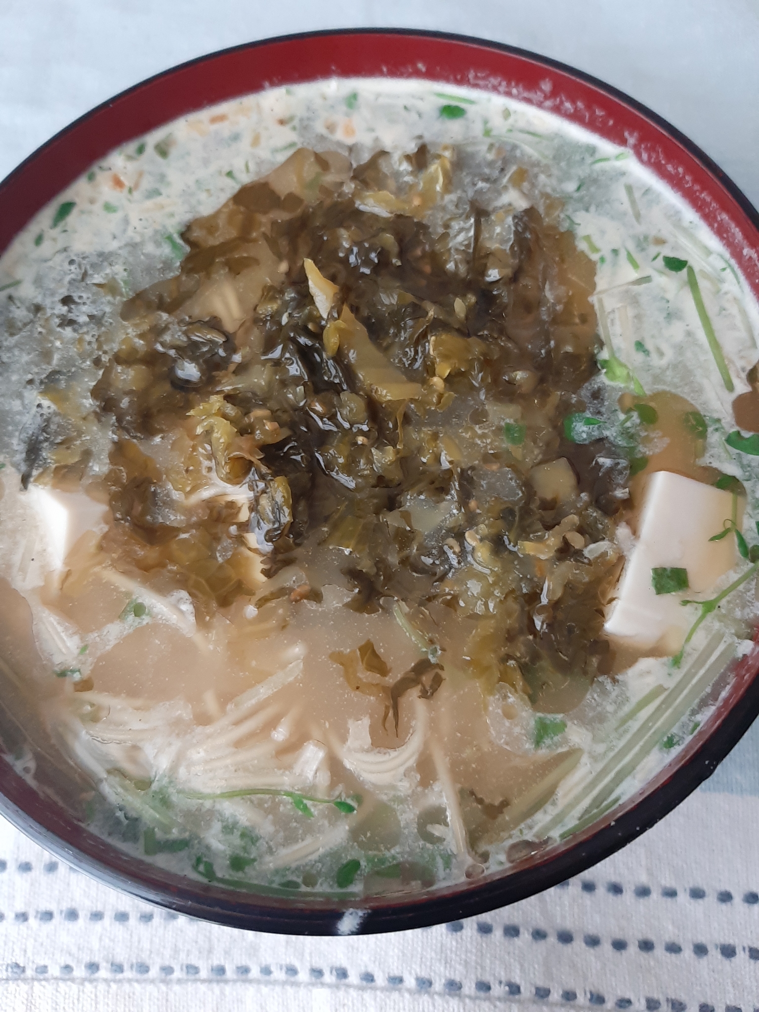 ピリ辛高菜の豆腐ラーメン