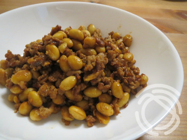 ひき肉と大豆の味噌炒め煮