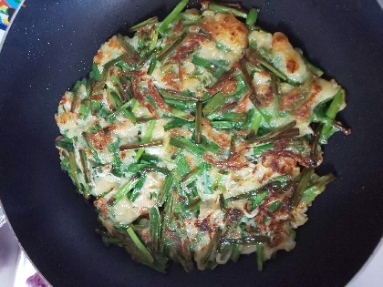 子供達の昼食に作りました。生地が美味しく、ニラがたっぷりでどんどん箸がすすみました。