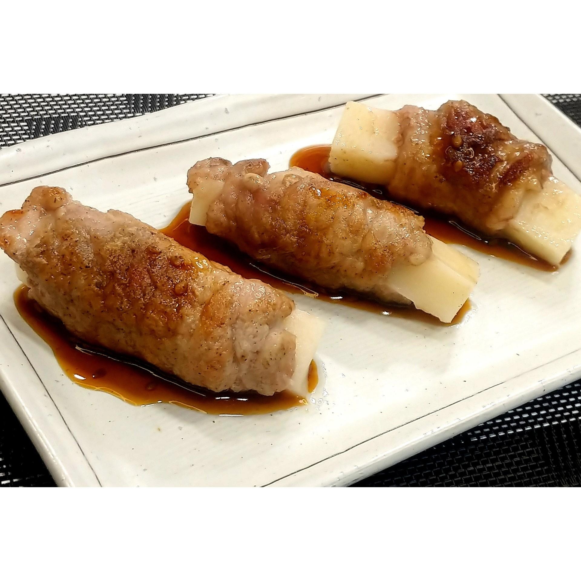 切り餅★餅の肉巻き★動画あり★