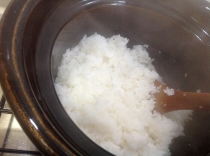 土鍋で白米