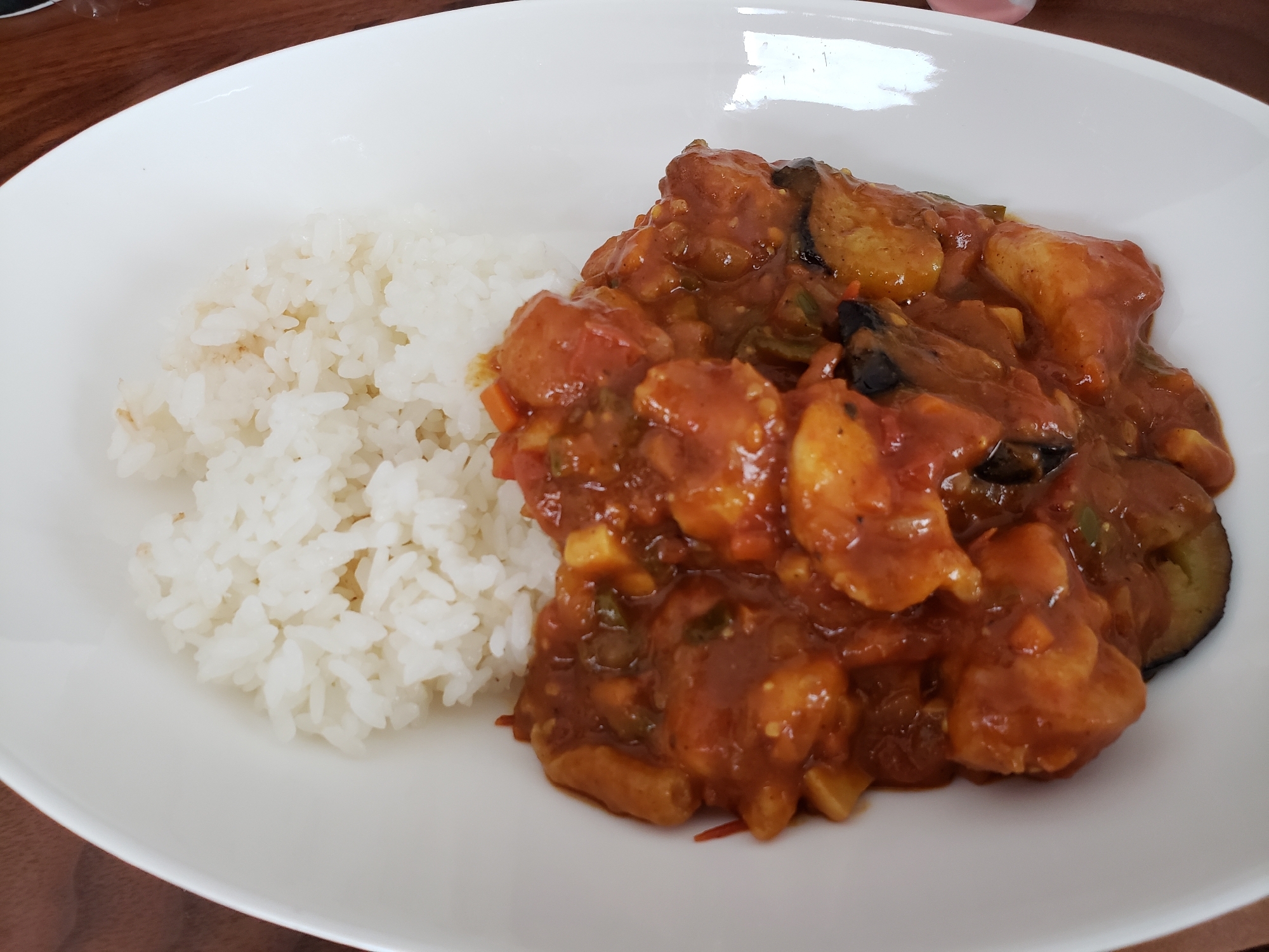 チキンと茄子のドライカレー